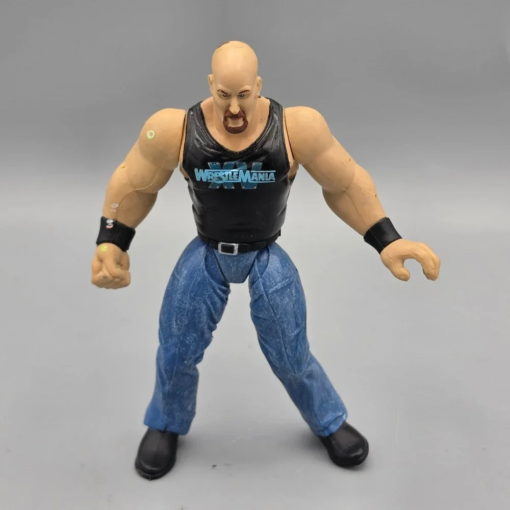 Jakks Pacific Action Figure Men 6in Blue Stone Cold Austin WrestleMania XIV